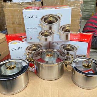 (Hộp Trắng) Bộ 3 Nồi Camel (Thùng 6-8 Bộ)