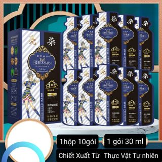 Dầu Gội Nhuộm Tóc tinh xuất Thực Vật ,dưỡng ẩm, mềm mượt tóc. Không gây kích ứng, 1hop 10goi (Hàng, Giá Tận Xưởng)