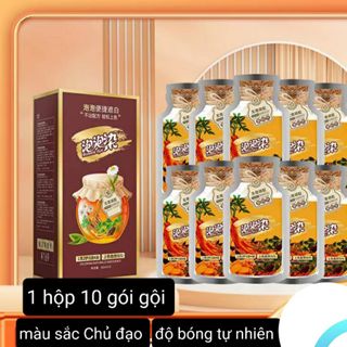 Dầu Gội Nhuộm Tóc tinh chất Thực Vật , bảo vệ và làm mềm tóc . Màu sắc chủ đạo nâu và đen . 1hop 10goi 30ml ( Hàng, Giá Tận Xưởng )