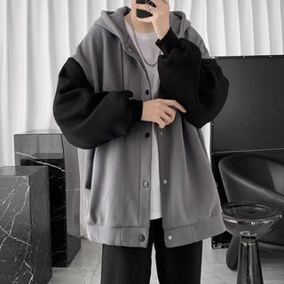 ÁO KHOÁC NỈ HOODIE CÓ NÓN PHỐI 2 TÔNG MÀU THỜI TRANG DÀY DẶN CAO CẤP - HTM FASHION giá sỉ