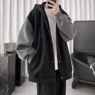 ÁO KHOÁC NỈ HOODIE CÓ NÓN PHỐI 2 TÔNG MÀU THỜI TRANG DÀY DẶN CAO CẤP - HTM FASHION