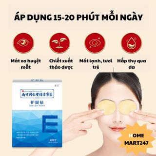 Hộp 20 Miếng đắp mắt thư giãn mát lạnh Nanjing Tongrentang giúp giảm sưng, nhức mỏi, quần thâm, mờ nếp nhăn