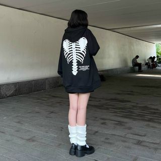 ÁO KHOÁC NỈ BÔNG IN HÌNH BỘ XƯƠNG DÀY DẶN - HTM FASHION