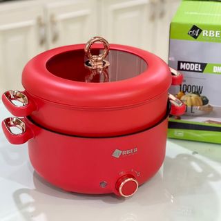 Nồi điện đa năng Arber ND03 3lit mầu đỏ hàng chính hãng bảo hành 12 tháng