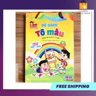 Bộ Sách Tô Màu 8 Cuốn Tô Màu Cho Bé Từ 3 - 4 Tuổi (Song Ngữ Anh Việt)