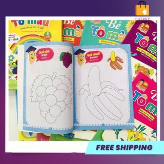 Bộ Sách Tô Màu 8 Cuốn Tô Màu Cho Bé Từ 3 - 4 Tuổi (Song Ngữ Anh Việt)