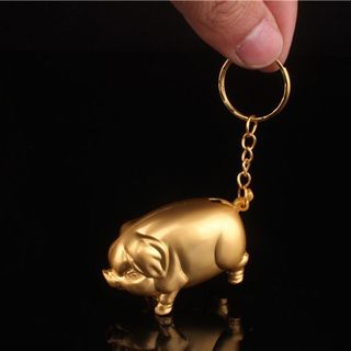 BẬT LỬA MÓC KHÓA HÌNH CON HEO VÀNG (KIM LOẠI) - XÀI GAS