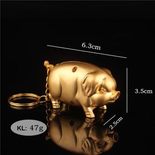 BẬT LỬA MÓC KHÓA HÌNH CON HEO VÀNG (KIM LOẠI) - XÀI GAS
