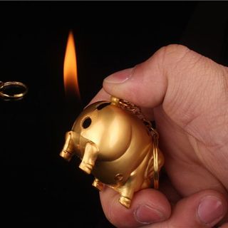 BẬT LỬA MÓC KHÓA HÌNH CON HEO VÀNG (KIM LOẠI) - XÀI GAS