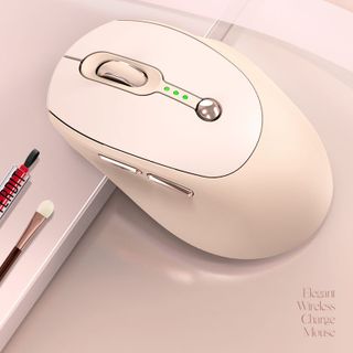 MOUSE T-WOLF Wireless Q7 Fashion – màu KEM (2400dpi/Pin sạc 500mAH/Wireless 2.4G/6D key/Type C-USB)
