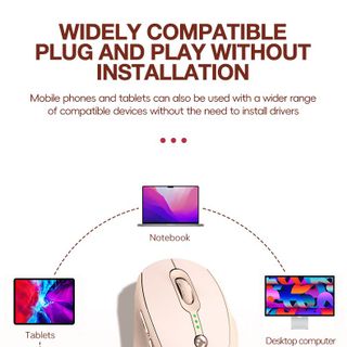 MOUSE T-WOLF Wireless Q7 Fashion – màu KEM (2400dpi/Pin sạc 500mAH/Wireless 2.4G/6D key/Type C-USB)