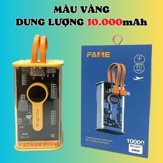SẠC DỰ PHÒNG DUNG LƯỢNG 10.000mAh MẪU MỚI CHÍNH HÃNG FAME (T20)
