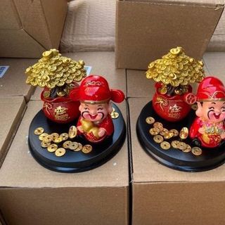 BỘ TƯỢNG ÔNG THẦN TÀI VÀ CÂY KIM TIỀN