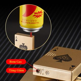 BẬT LỬA KHÈ HÌNH LÁ BÀI CÓ ĐÈN SOI TIỀN GIẢ (KIM LOẠI) - (XÀI GAS) #VÀNG