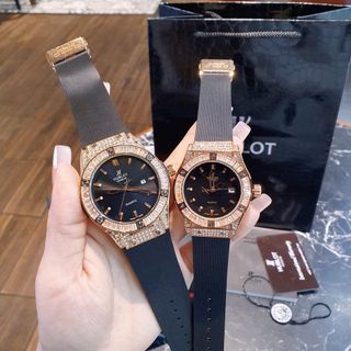 HOT SALE: ĐỒNG HỒ COUPLE THỜI TRANG HUB ĐÁ VUÔNG