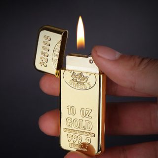 BẬT LỬA GAS ĐÁ HÌNH THỎI VÀNG 9999 - XÀI GAS