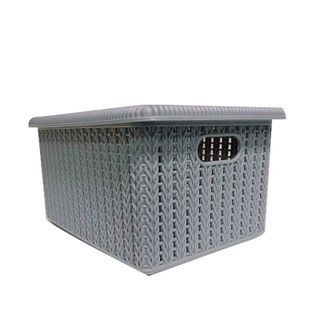 Rổ Nhựa Đựng Vật Dụng Có Quai Và Nắp Đậy Size Trung 40x28x17cm