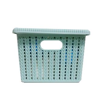 Rổ Nhựa Đựng Vật Dụng Có Quai Và Nắp Đậy Size Trung 40x28x17cm