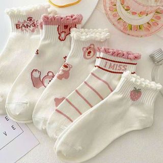 Combo 10 Đôi Vớ Gấu Dâu Ngắn