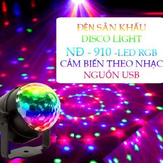ĐÈN SÂN KHẤU DISCO LIGHT NĐ - 910 -LED RGB CẢM BIẾN THEO NHẠC NGUỒN USB giá sỉ