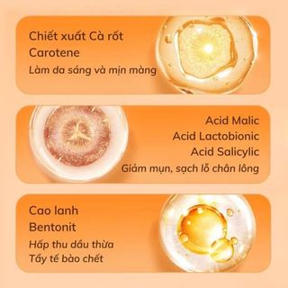 Hộp 12 gói mặt nạ sủi bọt cà rốt GINBI detox sáng da, Mask cà rốt sủi bọt cấp ẩm