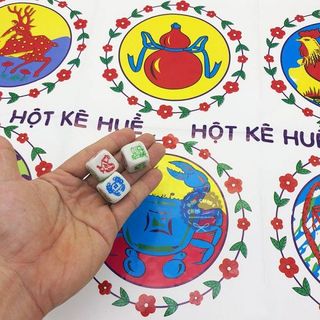 Bộ Đồ Chơi Lắc Bầu Cua Cá Cọp Xúc Xắc Bằng Xốp