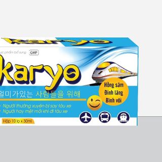 Combo 10 hộp say xe nước KARYO giúp giảm mệt mỏi, hồi phục và cải thiện sức khỏe, giảm cảm giác buồn nôn hộp 10 chai