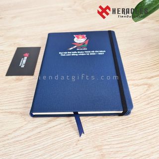 Sổ tay bìa da in ấn logo theo yêu cầu - Sổ da dán gáy, bìa sổ in ấn UV - quà tặng sự kiện, đại hội tri ân khách hàng, quà tặng kỷ niệm thành lập công ty, giá rẻ sản xuất nhanh