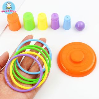 Bộ trò chơi ném vòng bằng nhựa cho bé, thảy vòng chóp giao thông Hồ Lô Kids