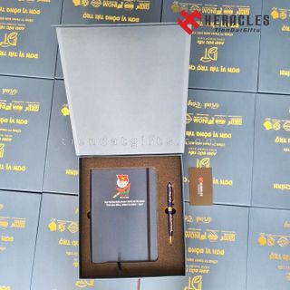 Sổ tay bìa da in ấn logo theo yêu cầu - Sổ da dán gáy, bìa sổ in ấn UV - quà tặng sự kiện, đại hội tri ân khách hàng, quà tặng kỷ niệm thành lập công ty, giá rẻ sản xuất nhanh