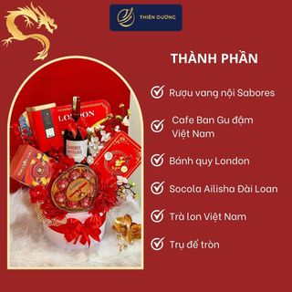 Set quà tết 6 món để trụ nơ mẫu mới 2024