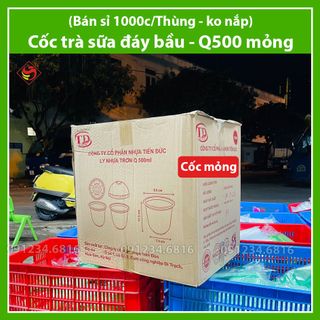 (Sỉ 1000c/T) - Ly cốc Q500 (Mỏng) trà sữa ( Không Kèm Nắp ) giá sỉ