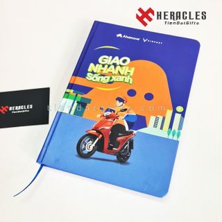 Xưởng sản xuất sổ tay bìa cứng in logo, sổ tay dán gáy In logo AHAMOVE làm quà tặng sự kiện, đại hội doanh nghiệp giá sỉ, quà tặng doanh nghiệp, quà tặng tết cho khách hàng