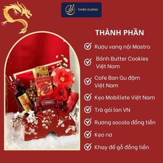 Set quà tết cao cấp họa tiết, trang trí hoa anh đào cực đẹp