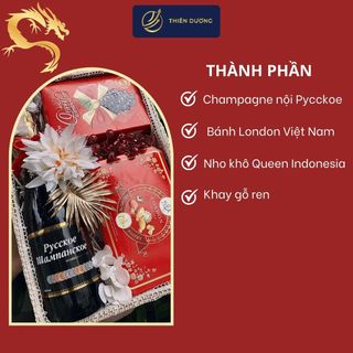 Giỏ quà tết 2024, set quà dạng khay 3 món