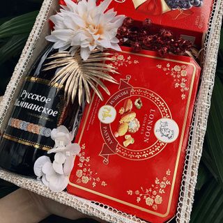 Giỏ quà tết 2024, set quà dạng khay 3 món
