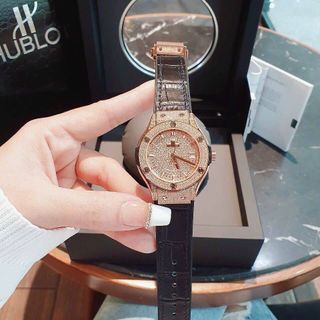 ĐỒNG HỒ CẶP CAO CẤP HU.BLOT FULL HỘT GOLD ROSE