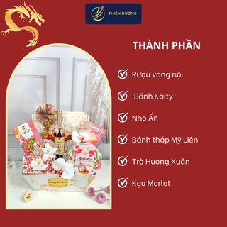 Set quà tết dạng thuyền 6 món 4 màu cao cấp