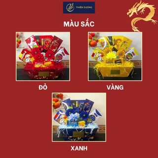 Set quà tết 7 món dạng thuyền, mẫu sang trọng 3 màu đa dạng
