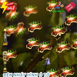 Đèn nháy trang trí sân vườn hình ô tô năng lượng mặt trời, chống nước, dây dài 5M