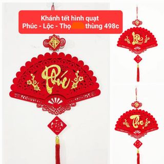 Khánh tết hình quạt phúc lộc thọ (Kiện 498 cái)