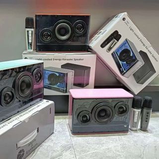Loa karaoke cầm tay JK06 kèm 2 mic ko dây.
