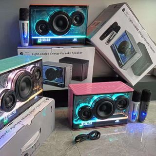 Loa karaoke cầm tay JK06 kèm 2 mic ko dây.