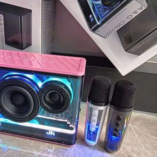 Loa karaoke cầm tay JK06 kèm 2 mic ko dây.