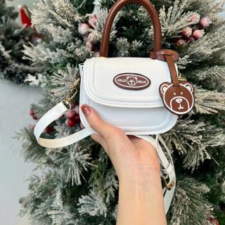 [ MINI ] Túi Xách Da pu Gấu Hoạt Hình Phối Dây Xích Đeo Vai Sành Điệu Cho Bé