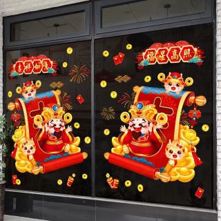 Tranh dán kính Tết Giáp Long