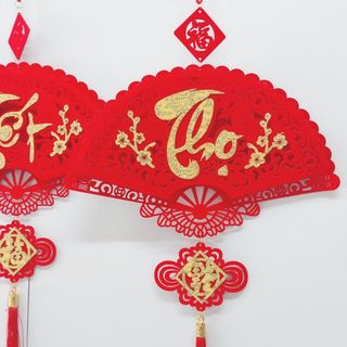 Khánh tết hình quạt phúc lộc thọ (Kiện 498 cái)