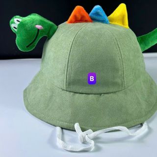 Mũ bucket trẻ em đính khủng long trên nón CQ