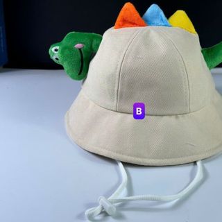 Mũ bucket trẻ em đính khủng long trên nón CQ