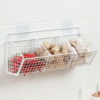 Kệ Nhà Tắm 02 Ngăn Dán Tường Hình Chữ Nhật Chất Liệu Thép Sơn Không Gỉ, Giá Đựng Đồ Nhà Tắm, Kệ Đựng Gia Vị Nhà Bếp